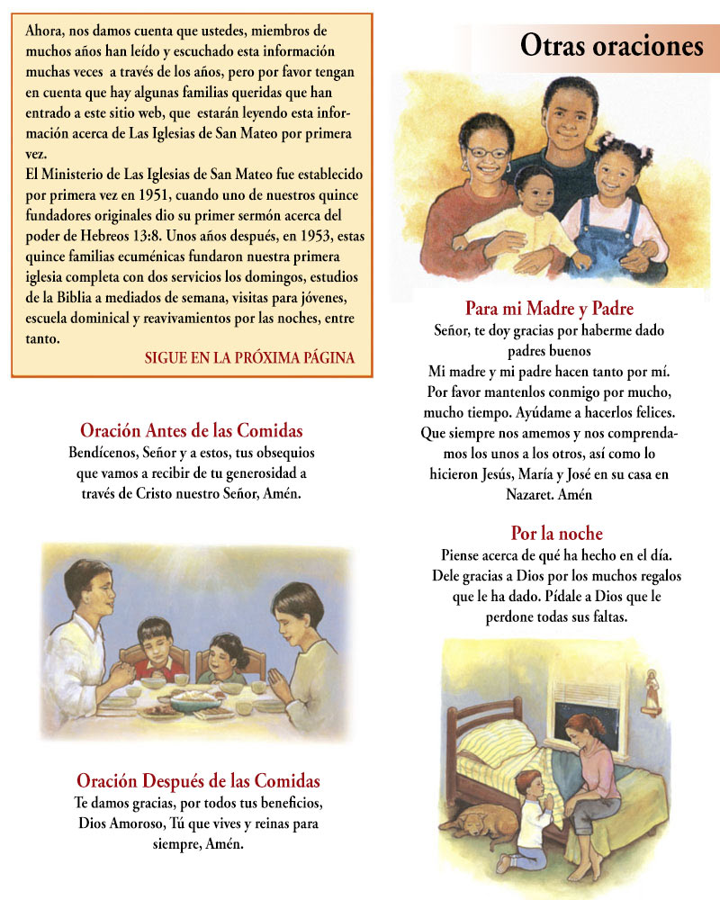 Saint Matthew's Churches suggests that you pray with your children throughout the day.